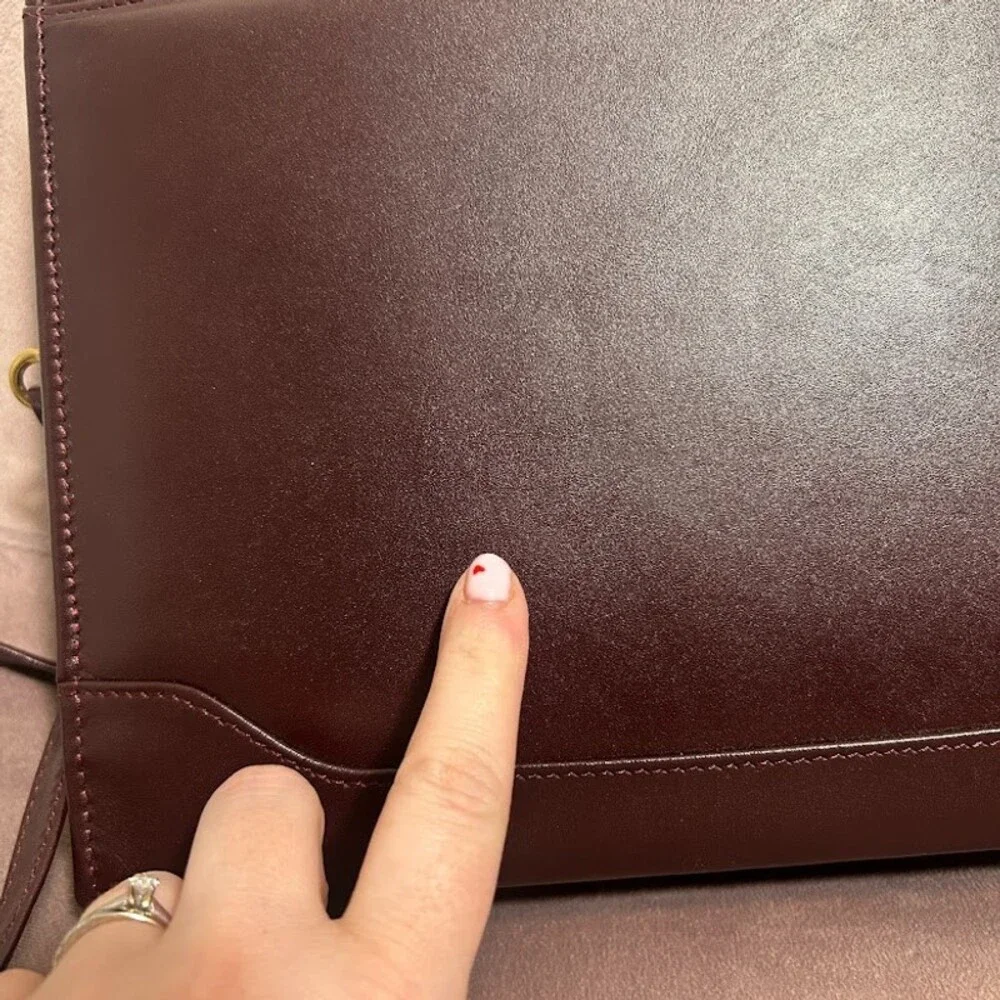 Franklin Covey Leather Briefcase Bag in Dark Brown